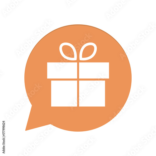 Orangene Sprechblase rund - Geburtstagsgeschenk