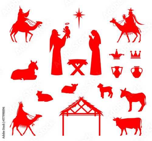 Scene of baby Jesus in the manger.