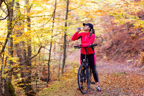 Girl with bike outdoor