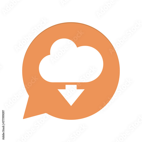 Orangene Sprechblase rund - Wolke herunterladen