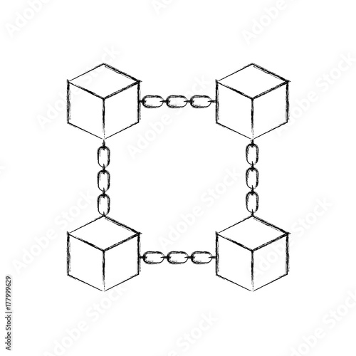block chain business technology concept digital
