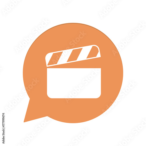 Orangene Sprechblase rund - Filmklappe - Filmproduktion