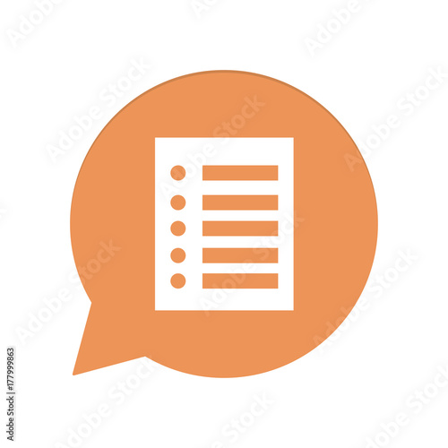 Orangene Sprechblase rund - Checkliste