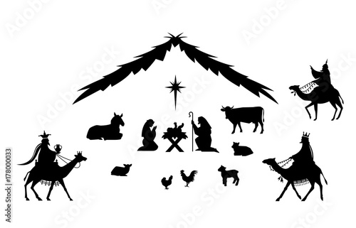 Traditional Christmas scene.