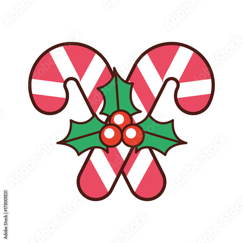 christmas candy cane berry leaves decoration