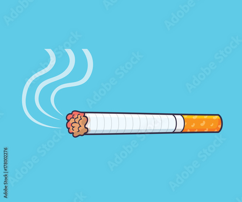 Cigarette with smoke.