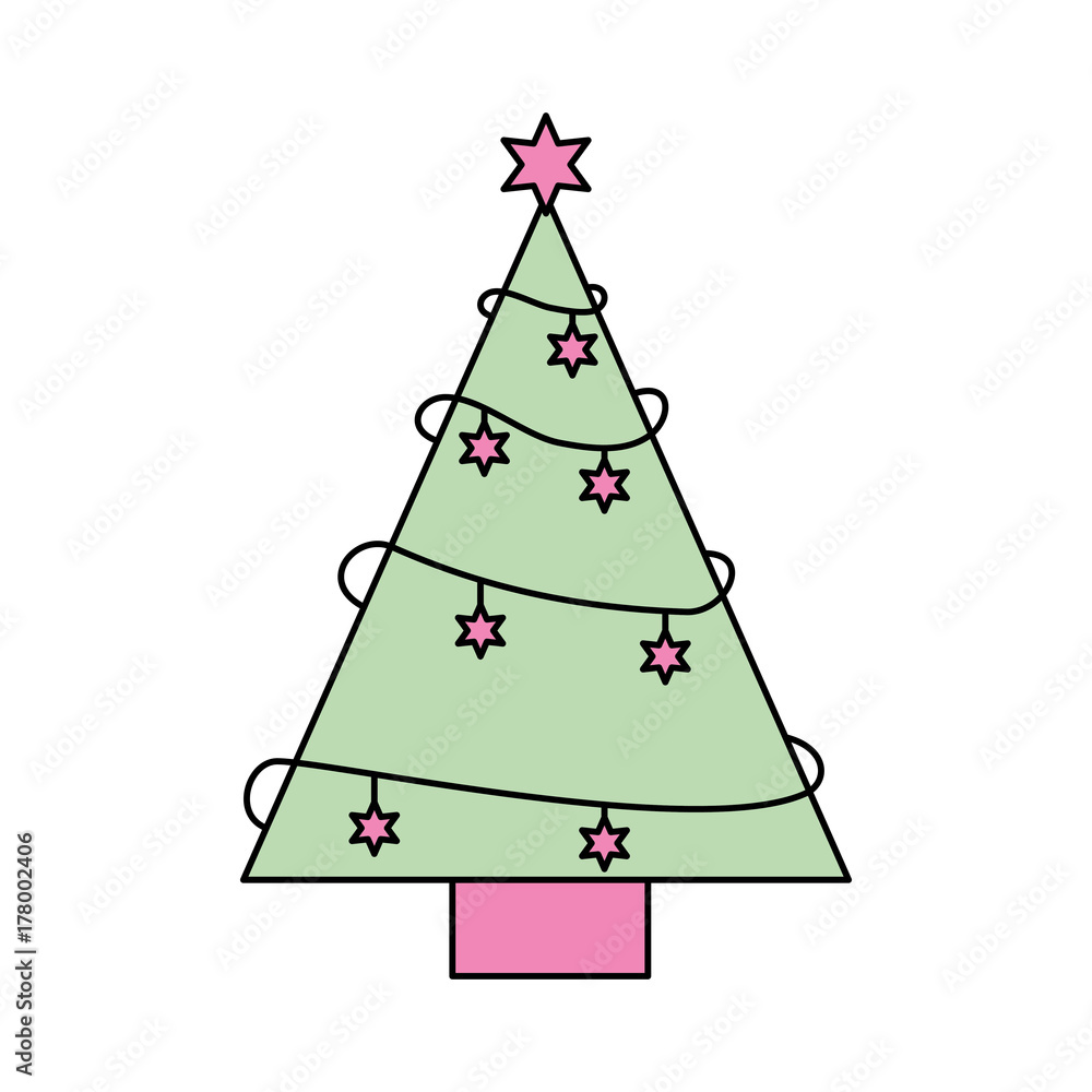 Fototapeta premium christmas tree pine star decoration ornament design