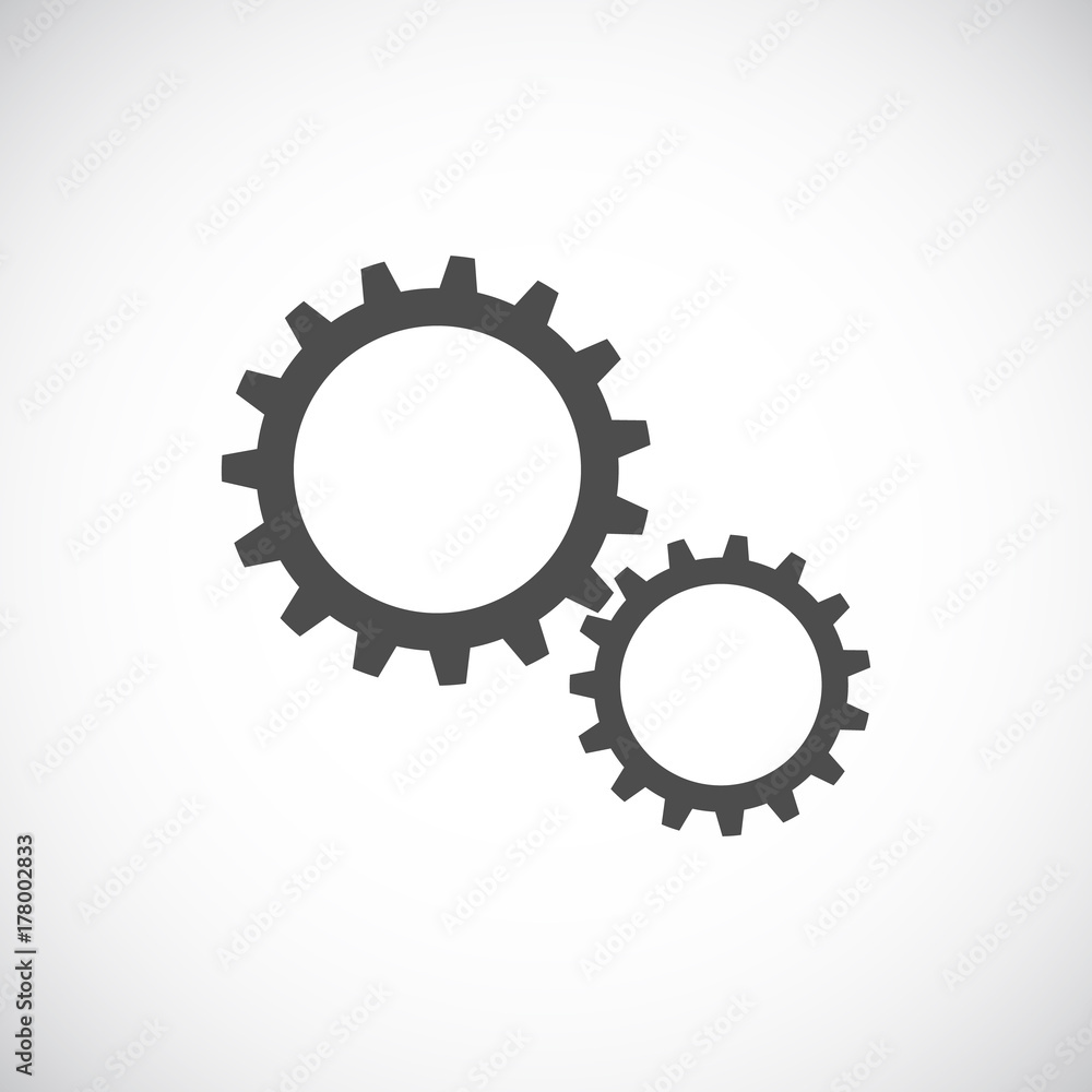 Set of two gears connected with each other Set of two gears connected with each other