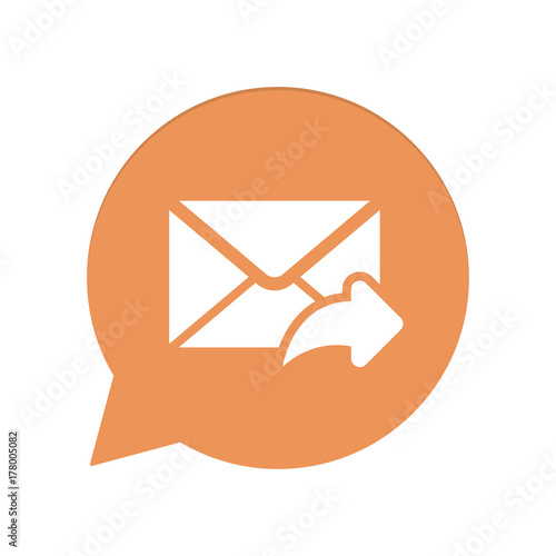 Orangene Sprechblase rund - Email abschicken