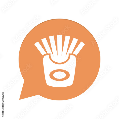 Orangene Sprechblase rund - Frittes