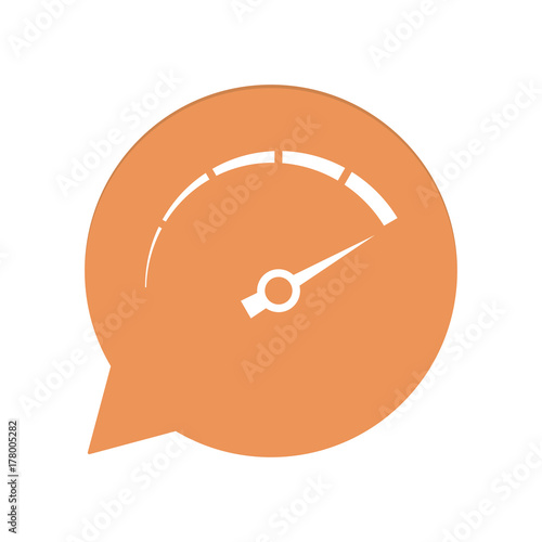 Orangene Sprechblase rund - Tachometer