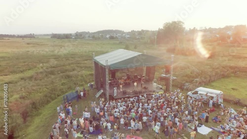Aerial Shoot Of Summer Music Festival.
