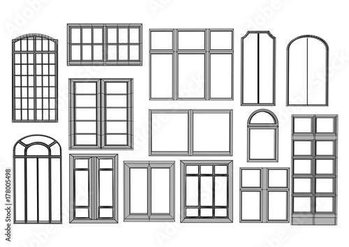 set of windows