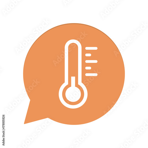 Orangene Sprechblase rund - Thermometer kalt