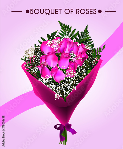 bouquet of roses very pink