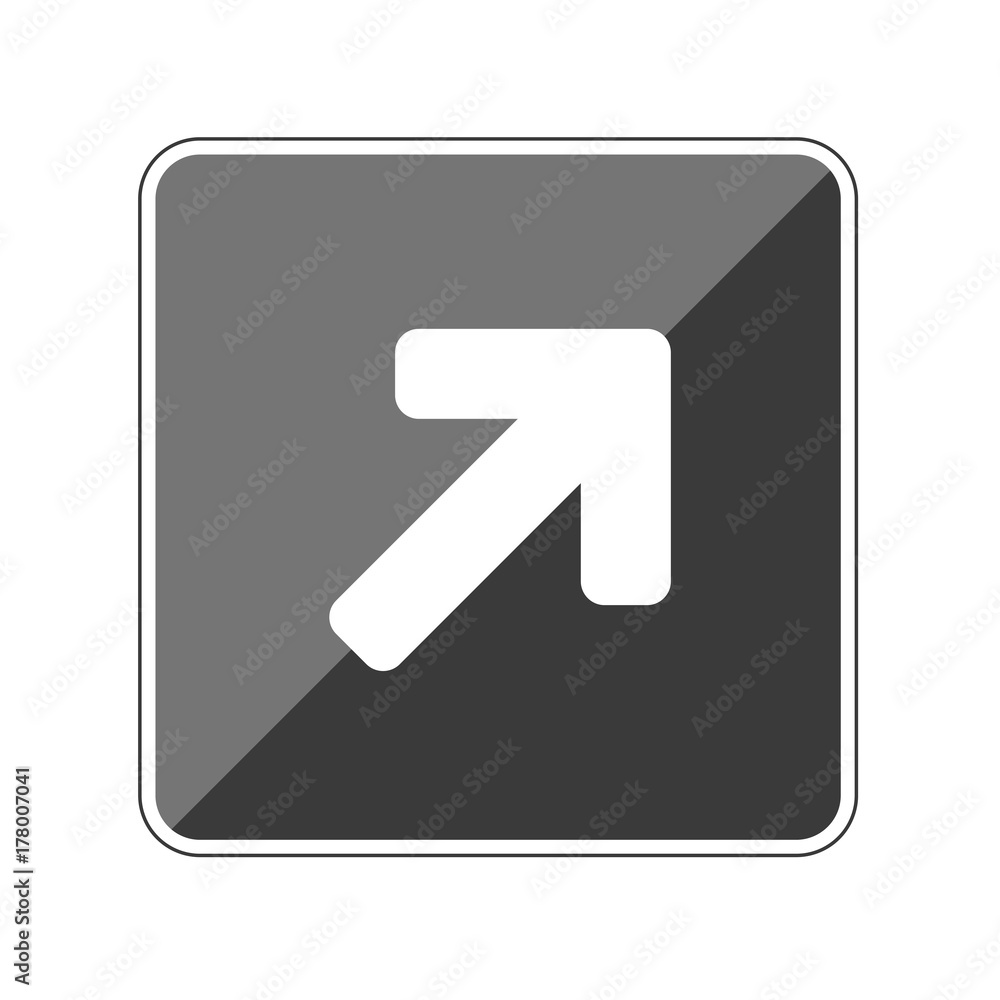 Pfeil rechts oben - Hinweis - Reflektierender App Button Pfeil rechts oben - Hinweis - Reflektierender App Button