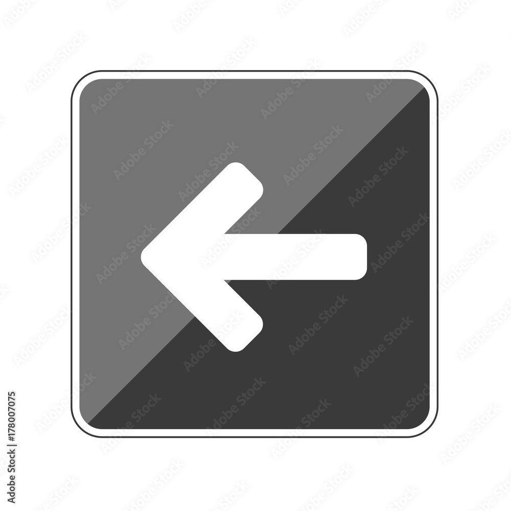 Pfeil links - Hinweis - Reflektierender App Button Pfeil links - Hinweis - Reflektierender App Button
