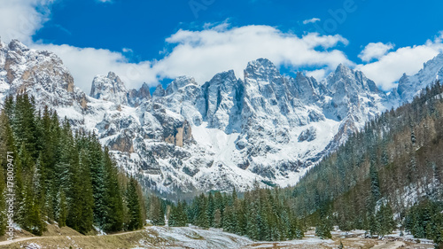 Beautiful winter landscape of Alpine mountains