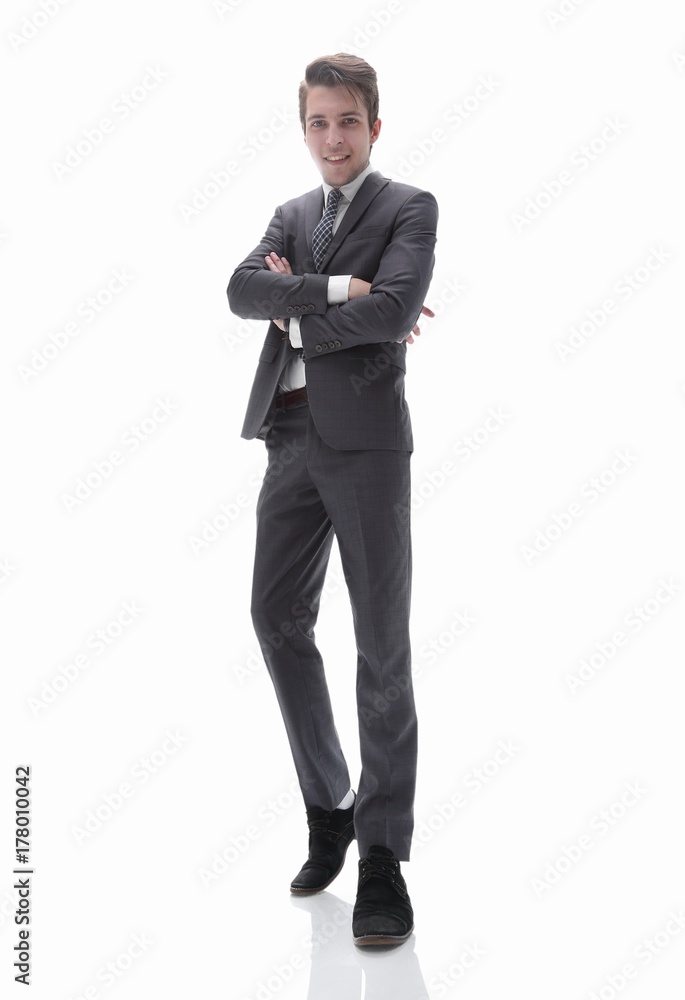 bottom view.successful young business man. bottom view.successful young business man.