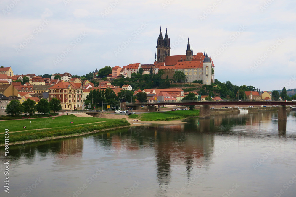 The gothic cathedral and old town of Meissen