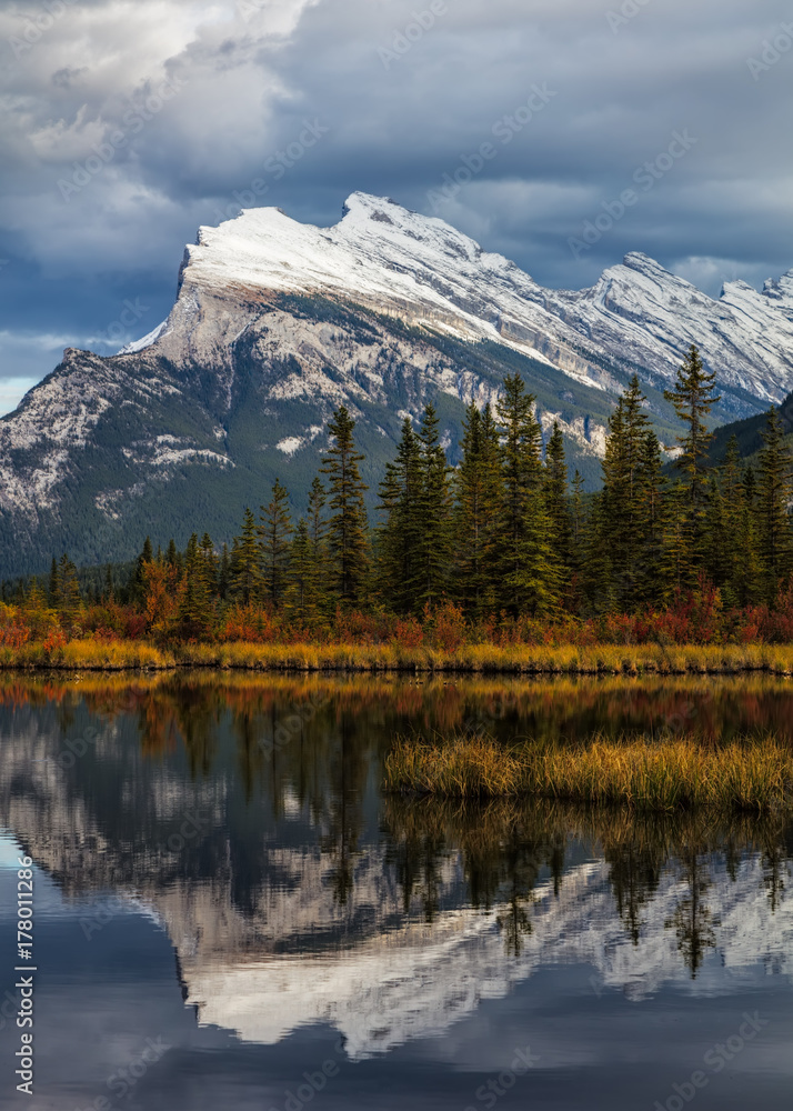 Mount Rundle Reflected in Vermillion Lakes, Banff National Park
