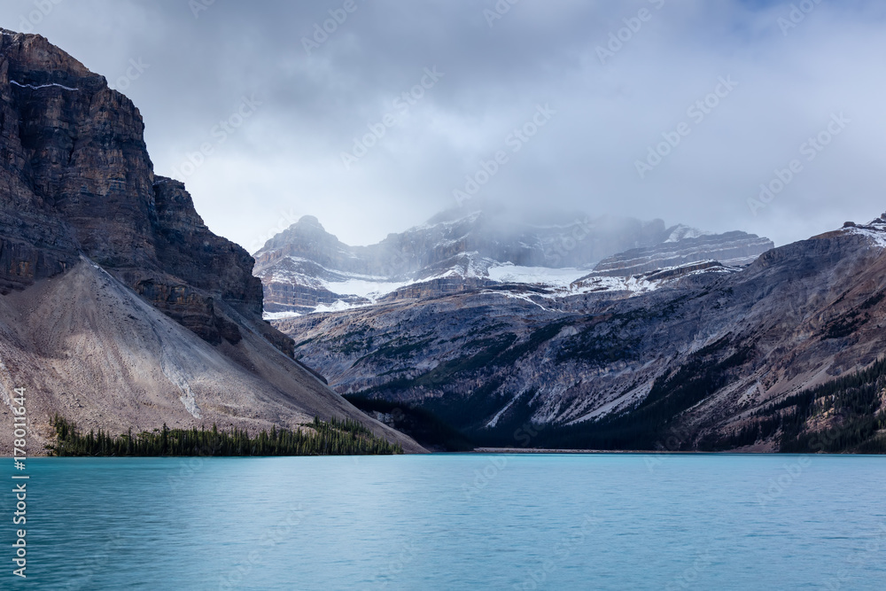 Turquoise-Colored Bow Lake in Banff National Park