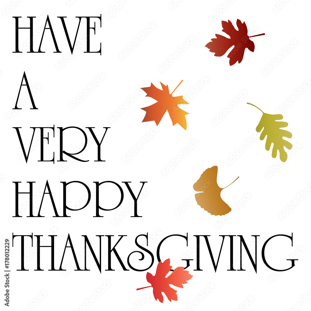 Fotografie thanksgiving typography graphic with falling leaves