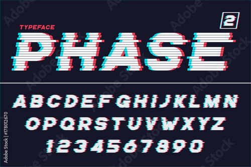 Vector decorative futuristic font design, alphabet, typeface, sh