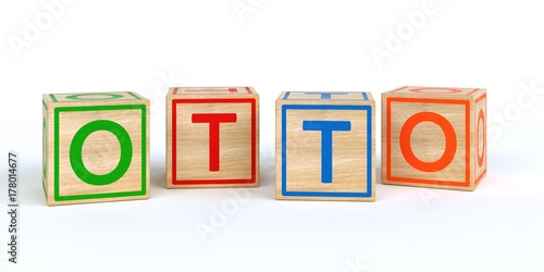 Bild auf Leinwand bunte Würfel Name - Otto