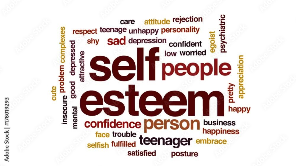 Self esteem animated word cloud, text design animation. Stock Video ...