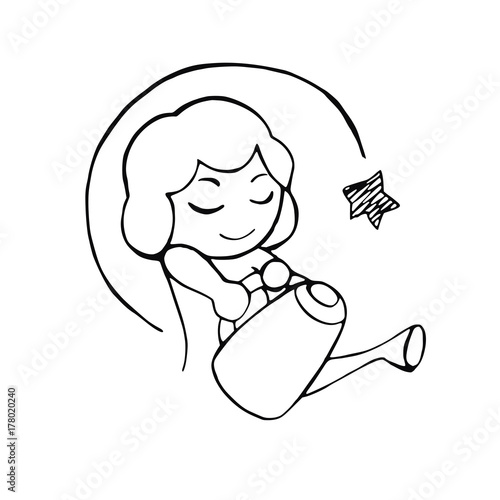 Aquarius with watering can and star