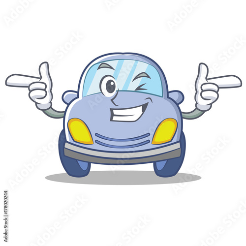 Wink cute car character cartoon