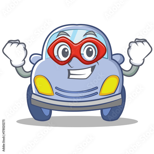 Super hero cute car character cartoon