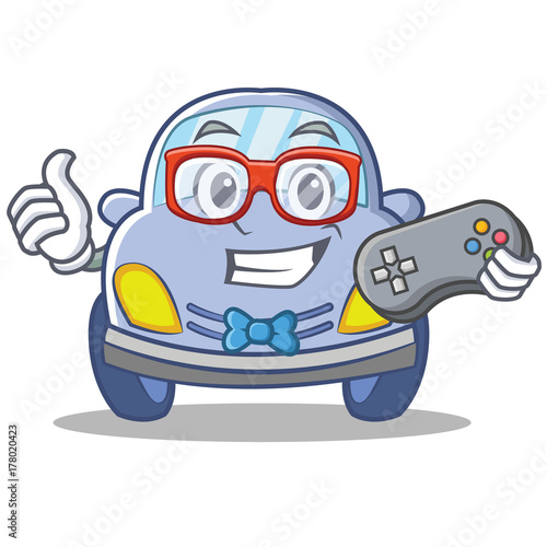 Gamer cute car character cartoon