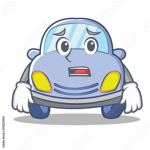 Afraid cute car character cartoon