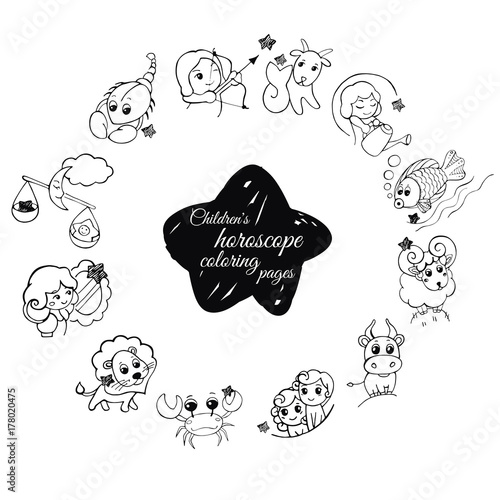Children s horoscope coloring pages