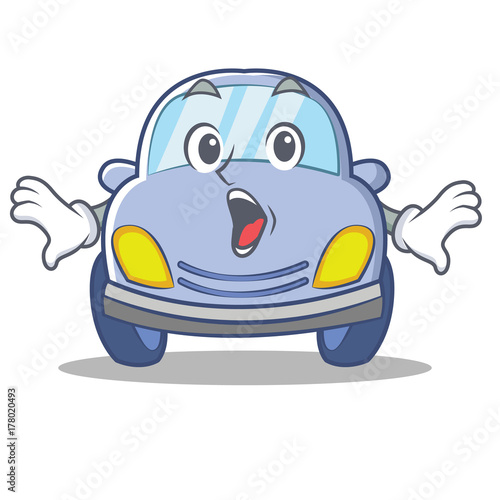 Surprised cute car character cartoon