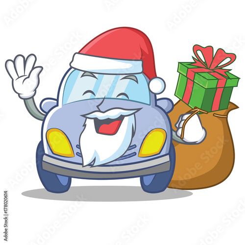 Santa cute car character cartoon