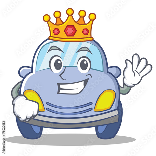 King cute car character cartoon