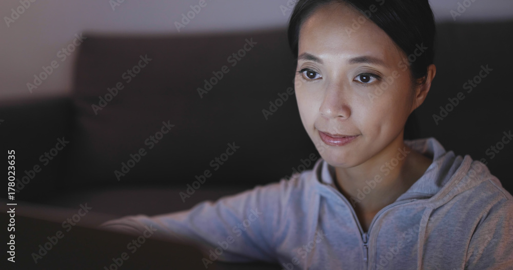 Woman use of mobile phone at home Woman use of mobile phone at home