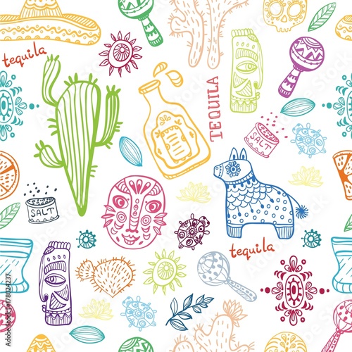 Mexico illustrations collection, pattern