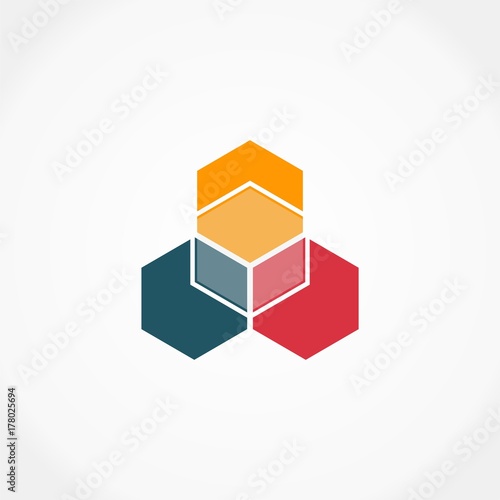 triple hexagon symbol construction logo