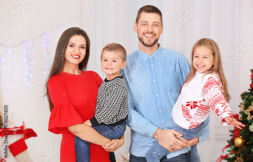 Happy family celebrating Ch...