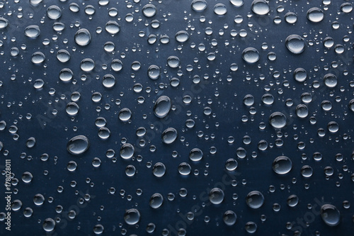 Water drops on glass  closeup