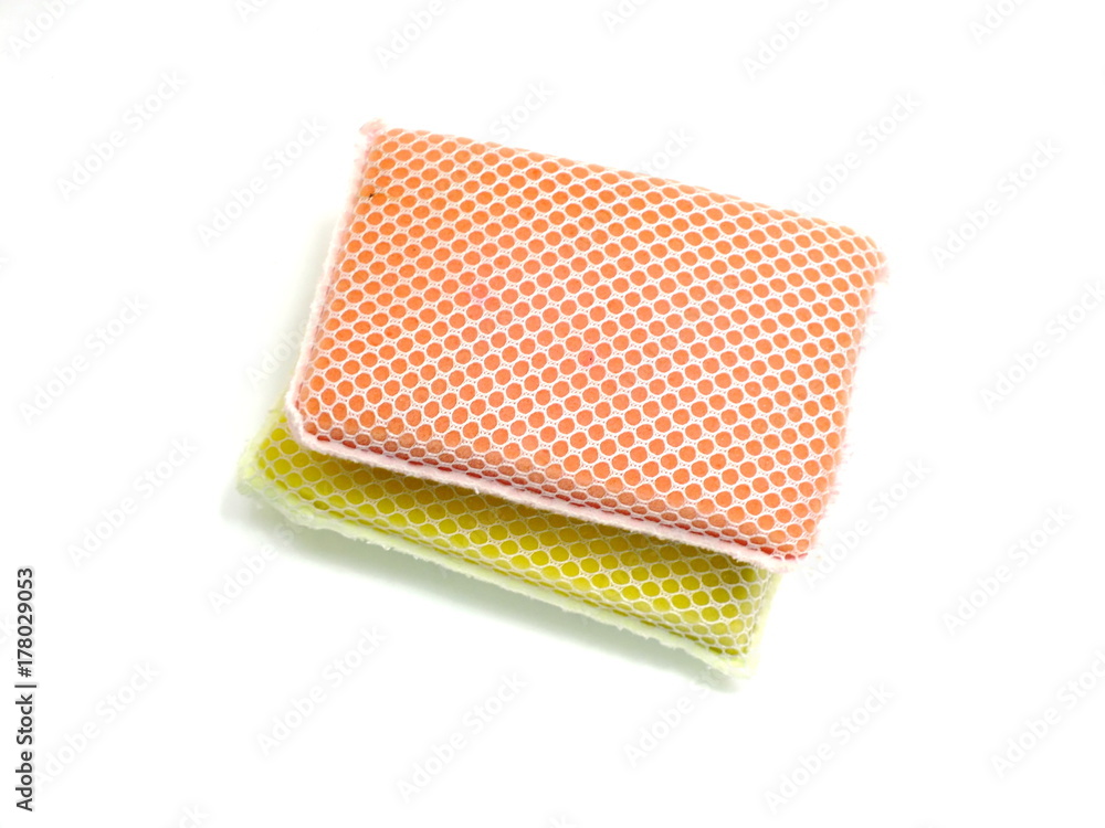 colorful kitchen sponges isolated on white background colorful kitchen sponges isolated on white background