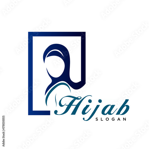 Square veil muslim logo