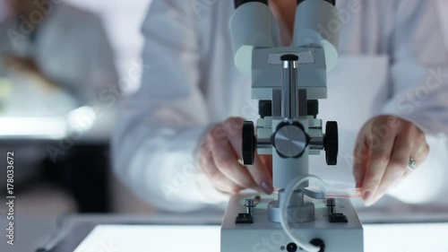 Close up medical researcher working in the lab analyzing samples