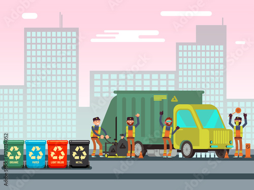 Recycle waste bins with different waste types