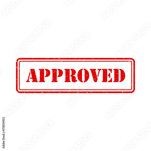 Vector red approved stamp isolated