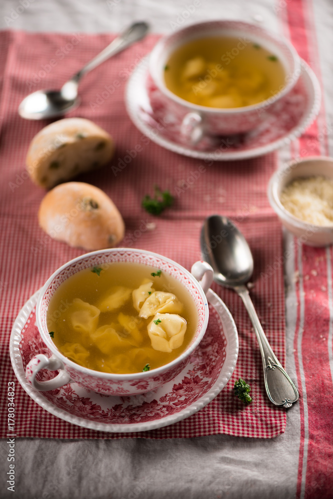 tortellini with stock tortellini with stock